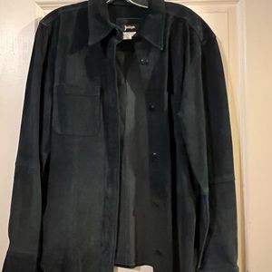 Joseph navy suede shirt jacket size large.